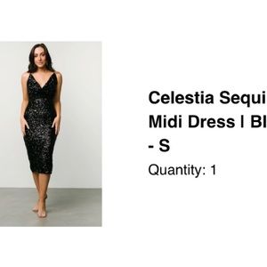 Gorgeous sequined midi holiday dress.